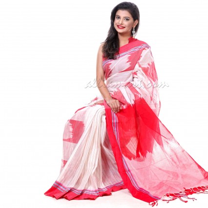 Tangail Traditional cotton with mercerized yarn dyed Sharee with Beautiful design for all Season